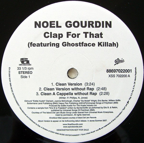 Noel Gourdin : Clap For That (12", Promo)