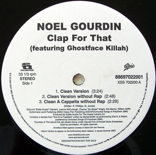Noel Gourdin : Clap For That (12", Promo)