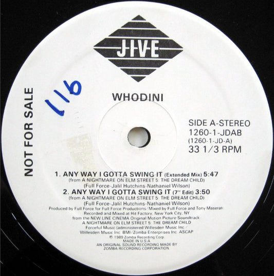 Whodini : Any Way I Gotta Swing It (12", Promo)