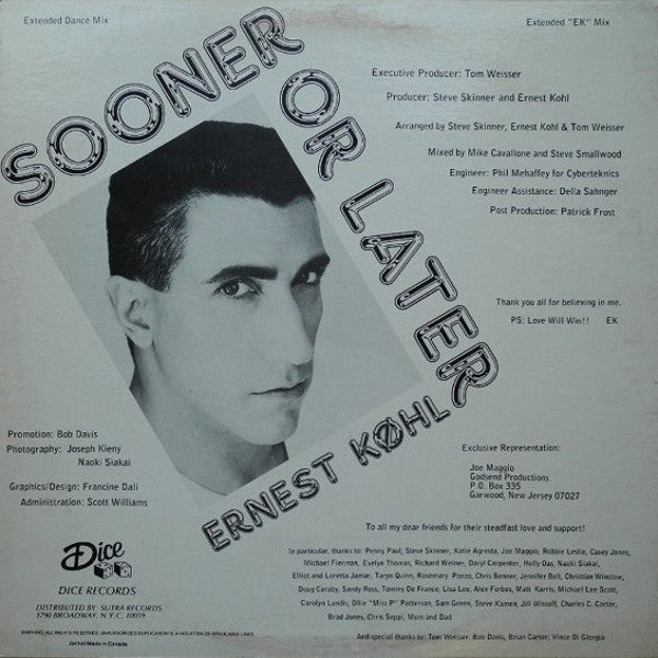 Ernest Kohl : Sooner Or Later (Extended Dance Mix) (12")