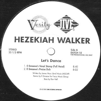 Hezekiah Walker : Let's Dance (12", Promo)