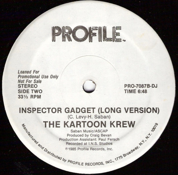 The Kartoon Krew : Inspector Gadget (12", Promo)