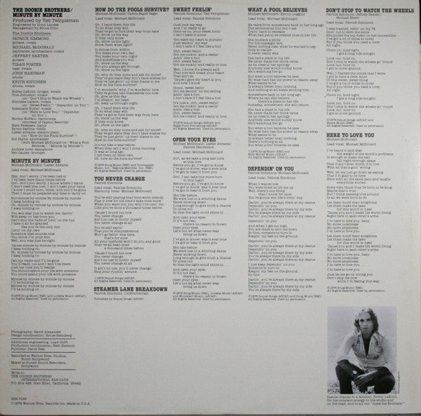 The Doobie Brothers : Minute By Minute (LP, Album, Club, Ter)