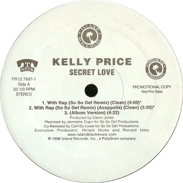 Kelly Price : Secret Love (12", Promo)