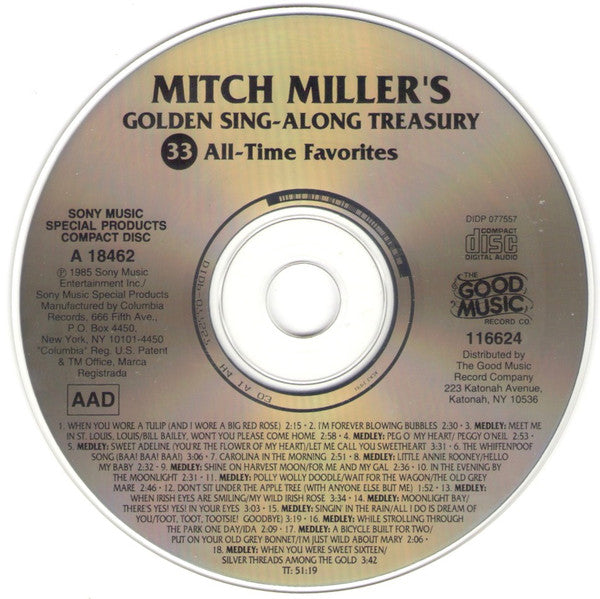 Mitch Miller : Mitch Miller's Golden Sing-Along Treasury: 33 All-Time Favorites (CD, Comp, RE)