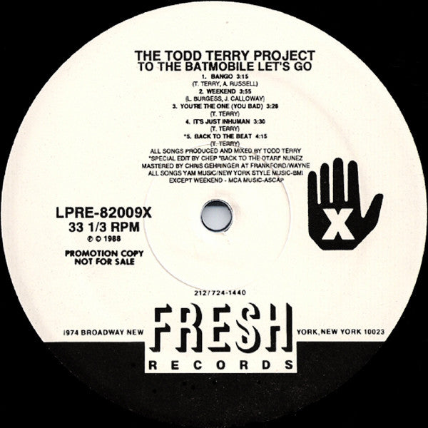 The Todd Terry Project : To The Batmobile Let's Go (LP, Album, Promo)