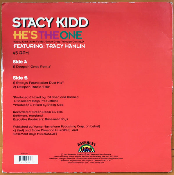 Stacy Kidd Featuring Tracy Hamlin : He's The One (12")