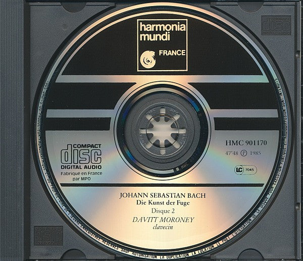 Johann Sebastian Bach - Davitt Moroney : Die Kunst Der Fuge BWV 1080 (2xCD, Album)