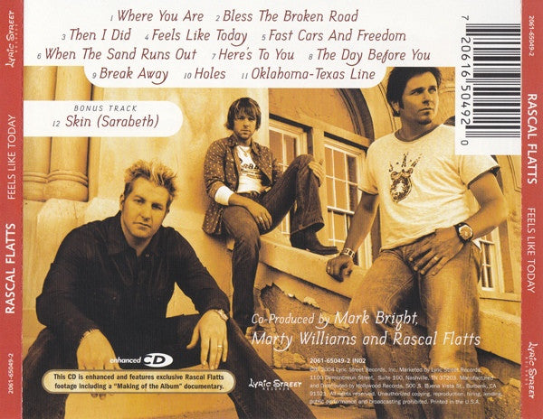 Rascal Flatts : Feels Like Today (CD, Album, Enh)