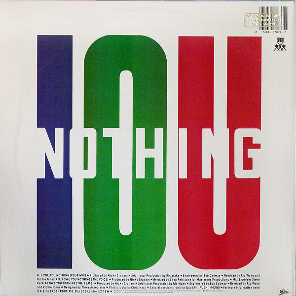 Bros : I Owe You Nothing (12")