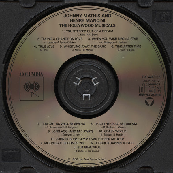 Johnny Mathis & Henry Mancini : The Hollywood Musicals (CD, Album)