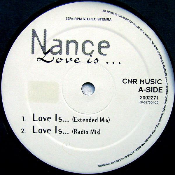 Nance : Love Is... (12")