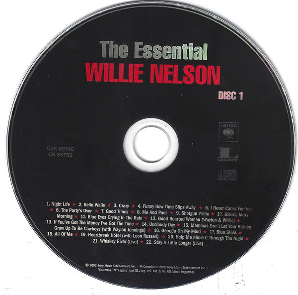 Willie Nelson : The Essential Willie Nelson (2xCD, Comp, RE)