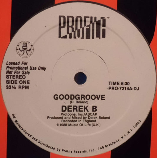 Derek B : Goodgroove (12", Promo)