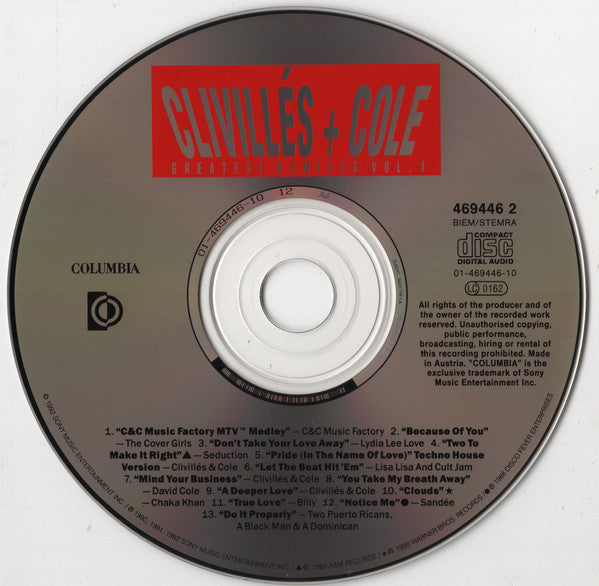 Clivillés & Cole : Greatest Remixes Vol. 1 (CD, Comp)