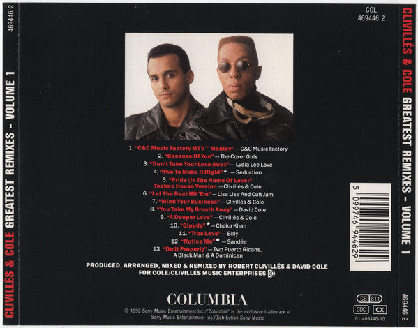 Clivillés & Cole : Greatest Remixes Vol. 1 (CD, Comp)