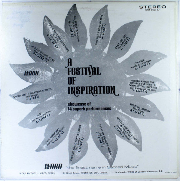 Various : A Festival Of Inspiration Showcase Of 14 Superb Performances (LP, Album)