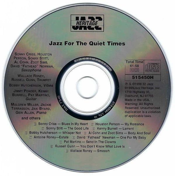 Various : Jazz For The Quiet Times (CD, Comp)