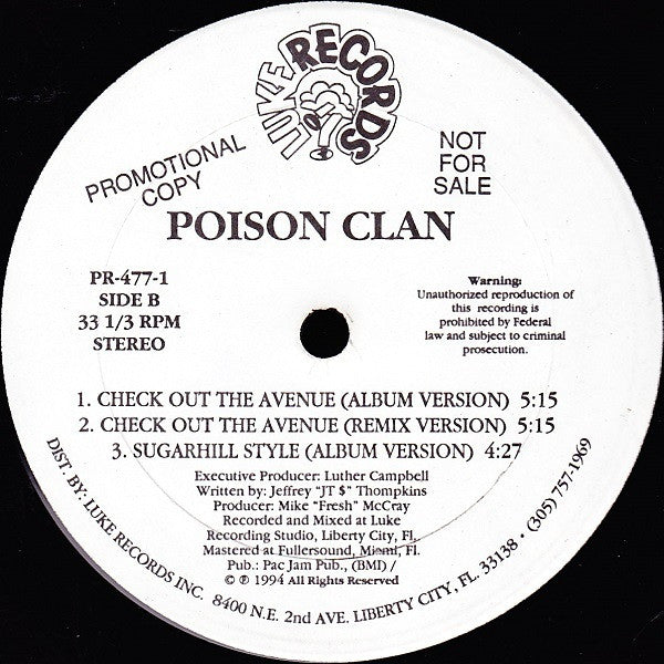 Poison Clan : Check Out The Avenue (12", Promo)