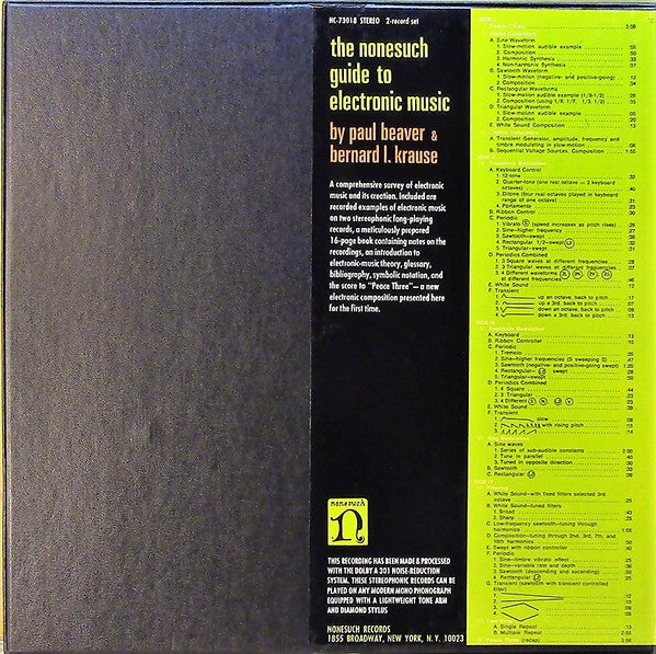 Beaver & Krause : The Nonesuch Guide To Electronic Music (2xLP + Box)