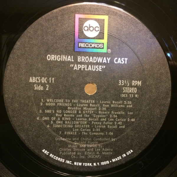 Lauren Bacall : Applause (Original Broadway Cast) (LP, Album, Gat)