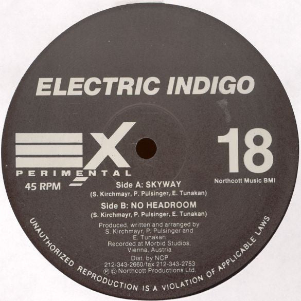 Electric Indigo : Skyway / No Headroom (12")
