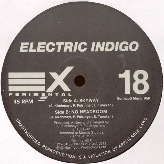 Electric Indigo : Skyway / No Headroom (12")