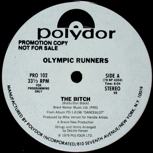 Olympic Runners : The Bitch (12", Promo)