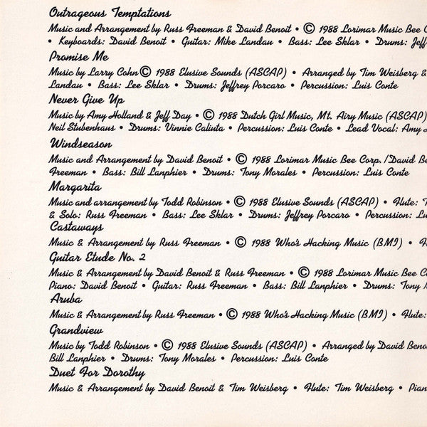 Tim Weisberg : Outrageous Temptations (CD, Album)