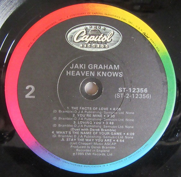 Jaki Graham : Heaven Knows (LP, Album, Jac)