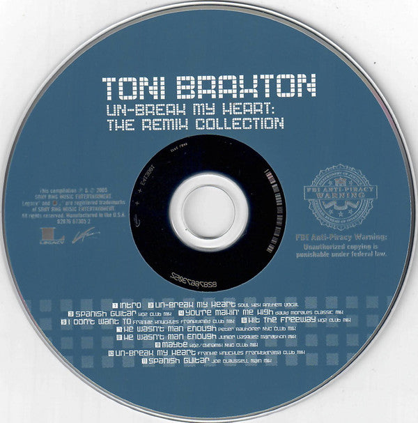 Toni Braxton : Un-Break My Heart: The Remix Collection (CD, Comp, Mixed)