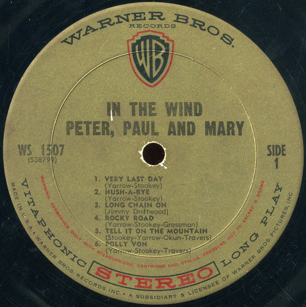 Peter, Paul & Mary : In The Wind (LP, Album, Hol)