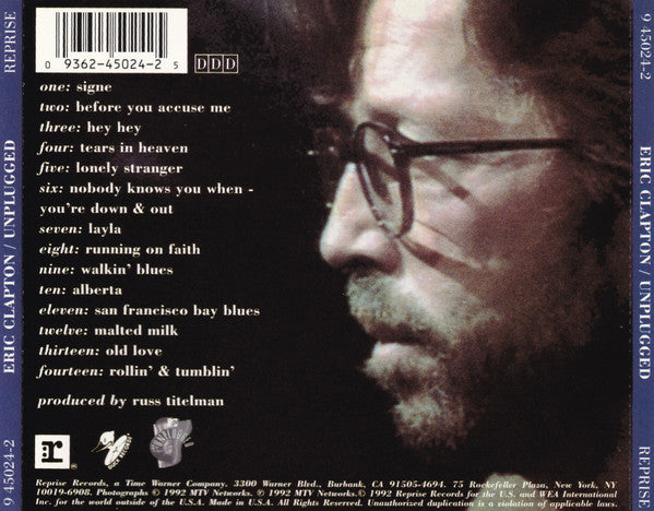 Eric Clapton : Unplugged (CD, Album, ARC)