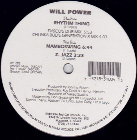 Willpower : Rhythm Thing (12")
