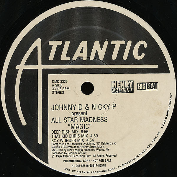 Johnny D & Nicky P Present All Star Madness : Magic (2x12", Promo)