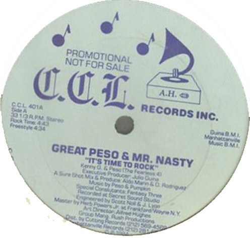 The Great Peso & Mr. Nasty : It's Time To Rock (12", Promo)