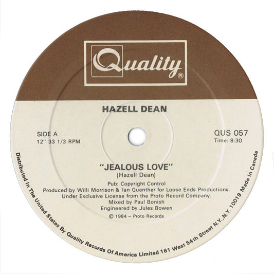 Hazell Dean : Jealous Love / Evergreen (12")