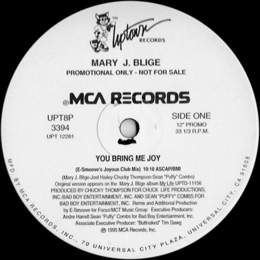 Mary J. Blige : You Bring Me Joy (12", Promo)
