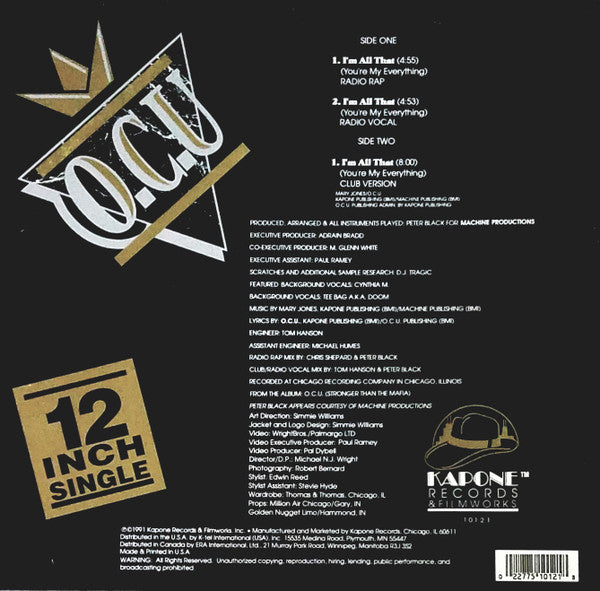 Organized Crime Unit : I'm All That (You're My Everything) (12")