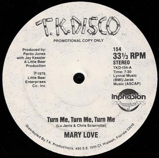 Mary Love : Turn Me, Turn Me, Turn Me / Dance To My Music (12", Promo)