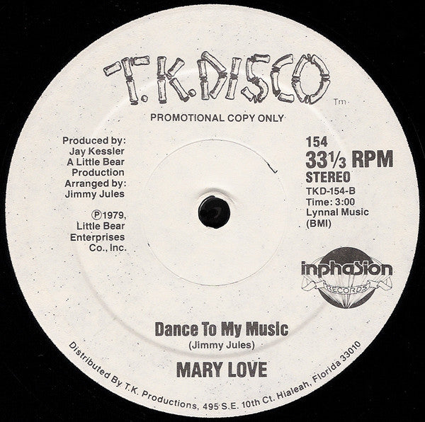 Mary Love : Turn Me, Turn Me, Turn Me / Dance To My Music (12", Promo)