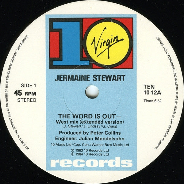 Jermaine Stewart : The Word Is Out (12")