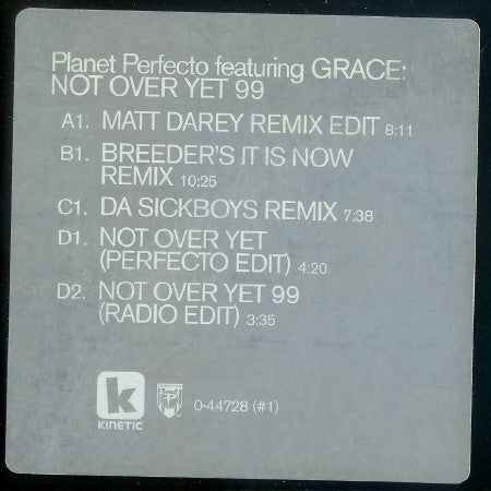 Planet Perfecto Featuring Grace : Not Over Yet 99 (2x12")
