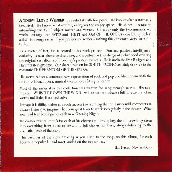 Various : The Very Best of Andrew Lloyd Webber (The Broadway Collection) (CD, Comp)