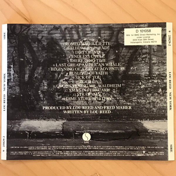 Lou Reed : New York (CD, Album, Club, RE)