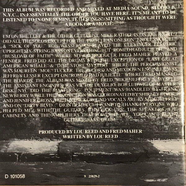 Lou Reed : New York (CD, Album, Club, RE)