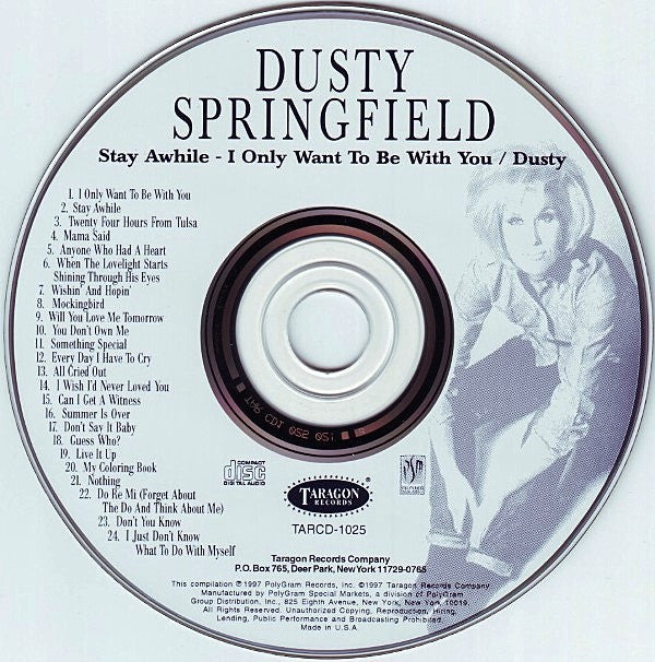 Dusty Springfield : Stay Awhile - I Only Want To Be With You / Dusty (CD, Comp, RM)