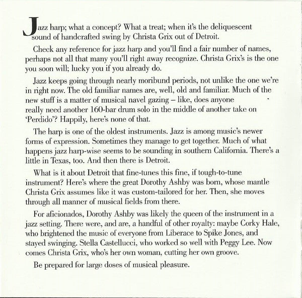 Christa Grix : Cheek To Chic (CD, Album)