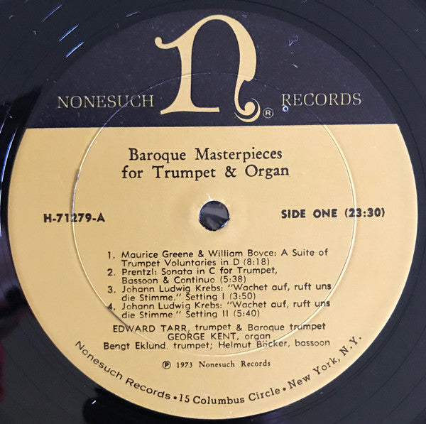 Edward H. Tarr, George Kent (3) With Bengt Eklund, Helmut Böcker : Baroque Masterpieces For Trumpet & Organ (LP, Album)