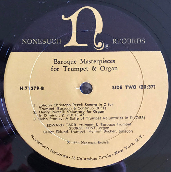 Edward H. Tarr, George Kent (3) With Bengt Eklund, Helmut Böcker : Baroque Masterpieces For Trumpet & Organ (LP, Album)
